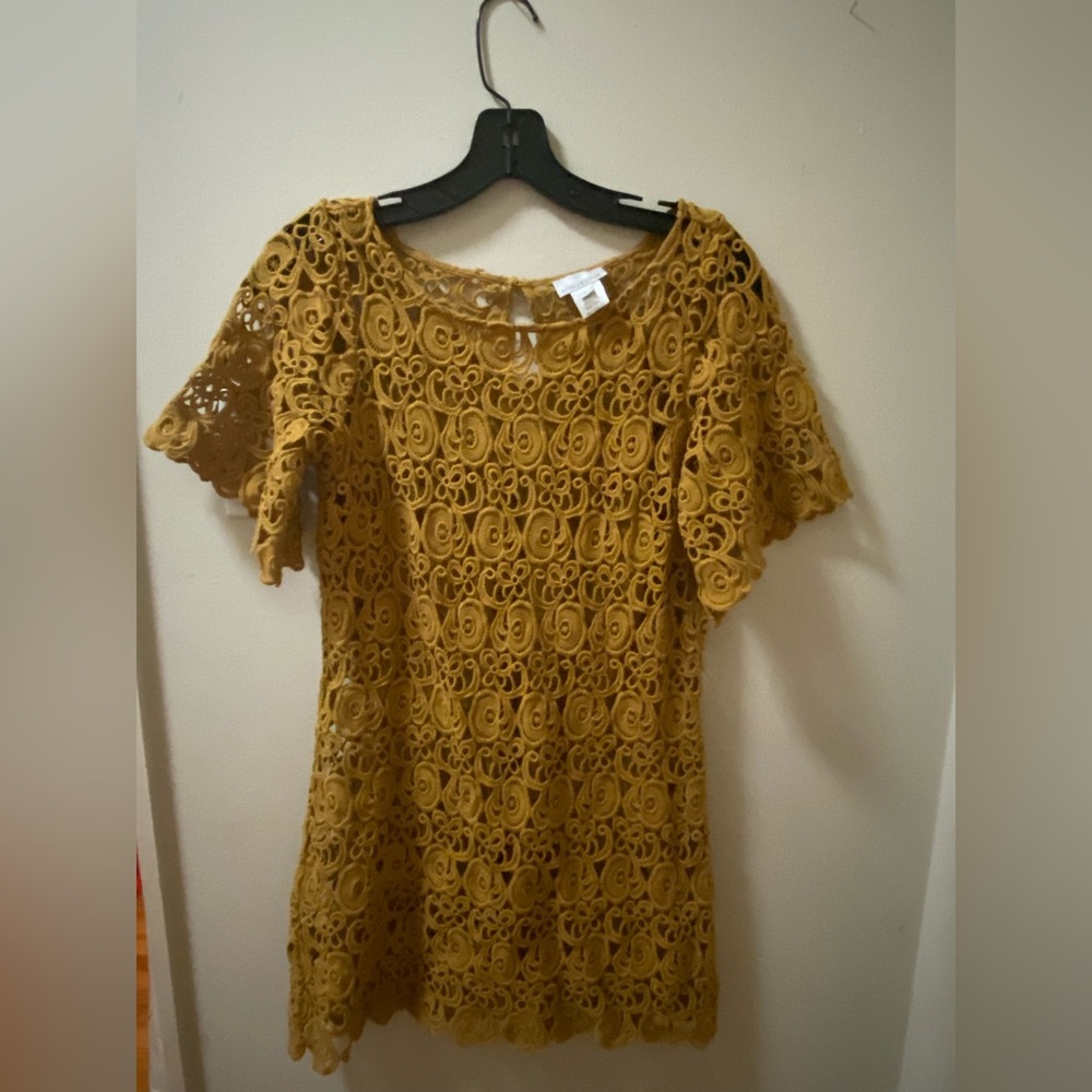 Authentic Miguelina Mustard Yellow Lace Dress – Boho Chic